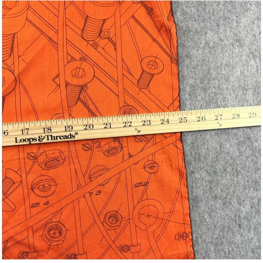 Hermes Carre H 65 Reve de Mecanique Elementaire Orange Cotton Scarf 2019 Box
